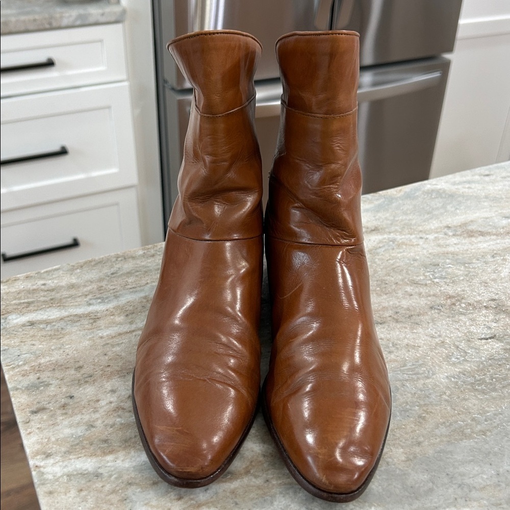 Joan & David Leather slip on tassel zip up back Boots Made in Italy size 8 - Picture 2 of 16